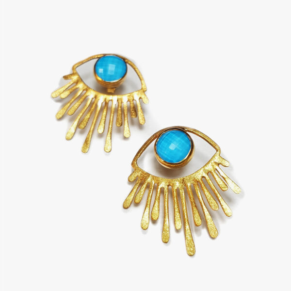 Tonia Makri Earrings Turquise Crystal Quartz