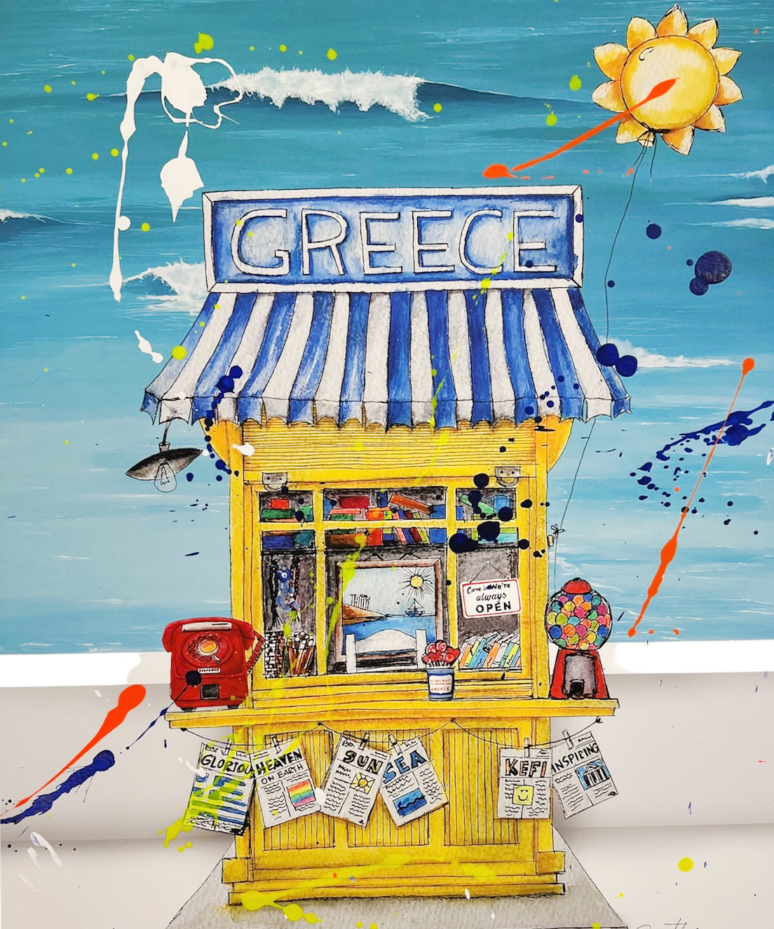 Carolina Rovithi Kiosk Of Greece 60cm X 44cm