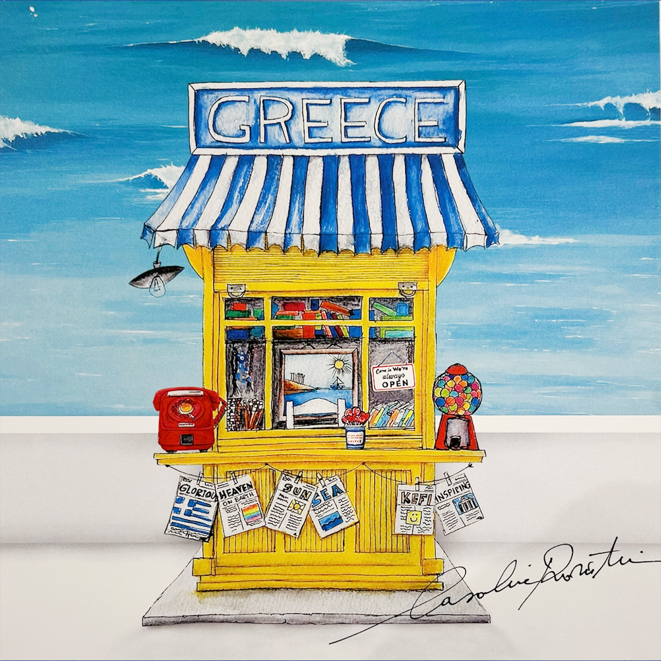 Carolina Rovithi Kiosk Of Greece Small 21,5cm X 21,5cm