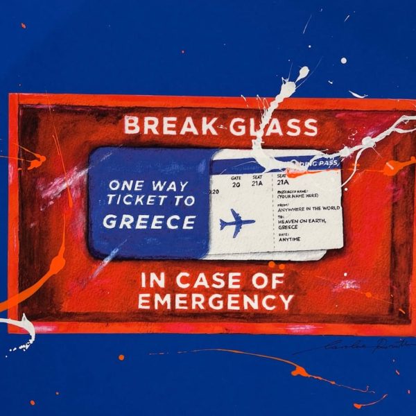 Carolina Rovithi One way Ticket To Greece 60cm X 44cm