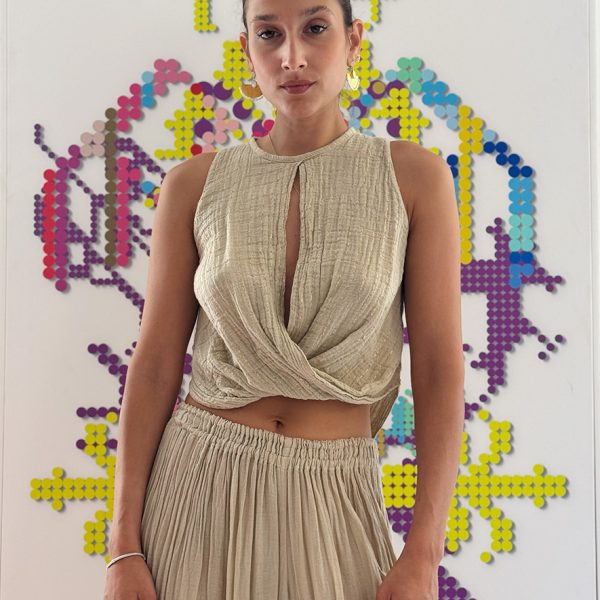 D'Artemide Ianthe Top Lurex Sand