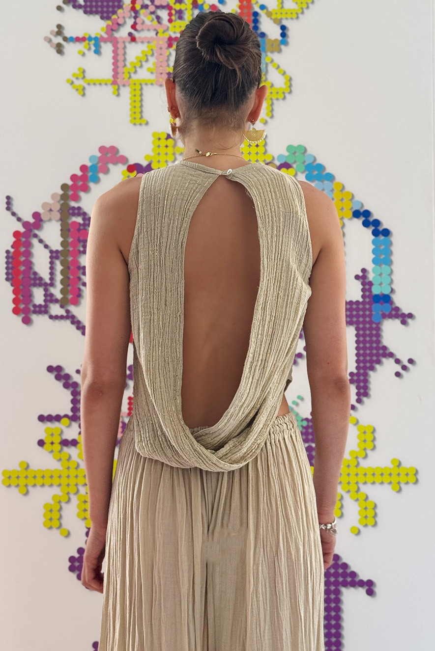 D'Artemide Ianthe Top Lurex Sand - Image 2