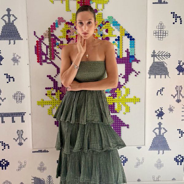 D'Artemide Maxi Dress Medusa Khaki