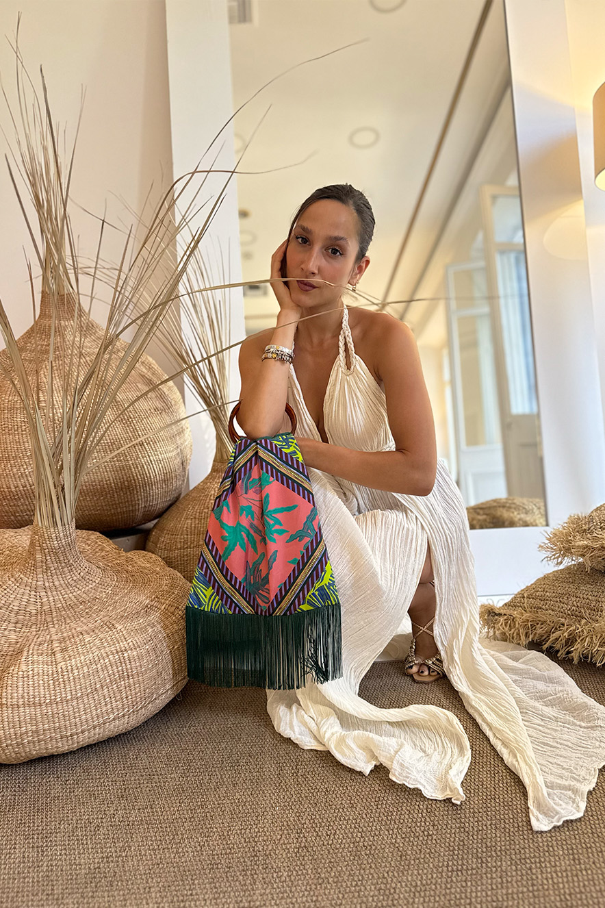Eleni Malami Large Silk Bag Peach - Image 2