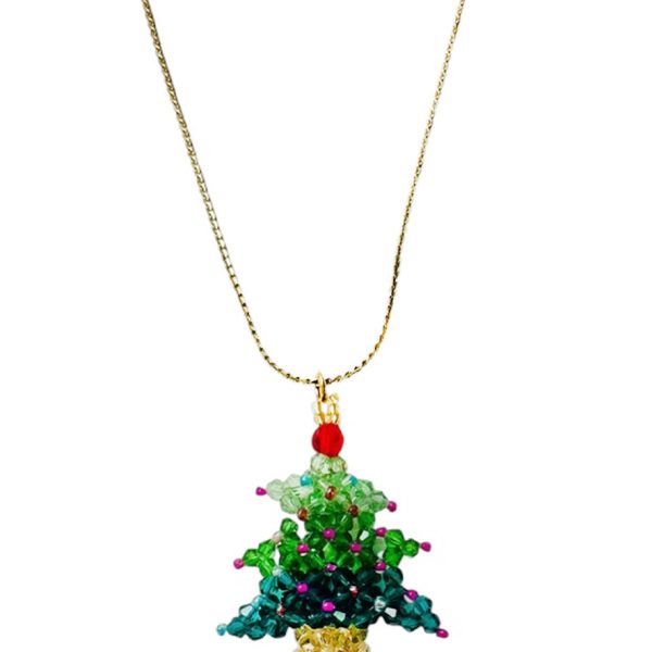 Ifigenia Loukou Christmas Tree Necklace Green