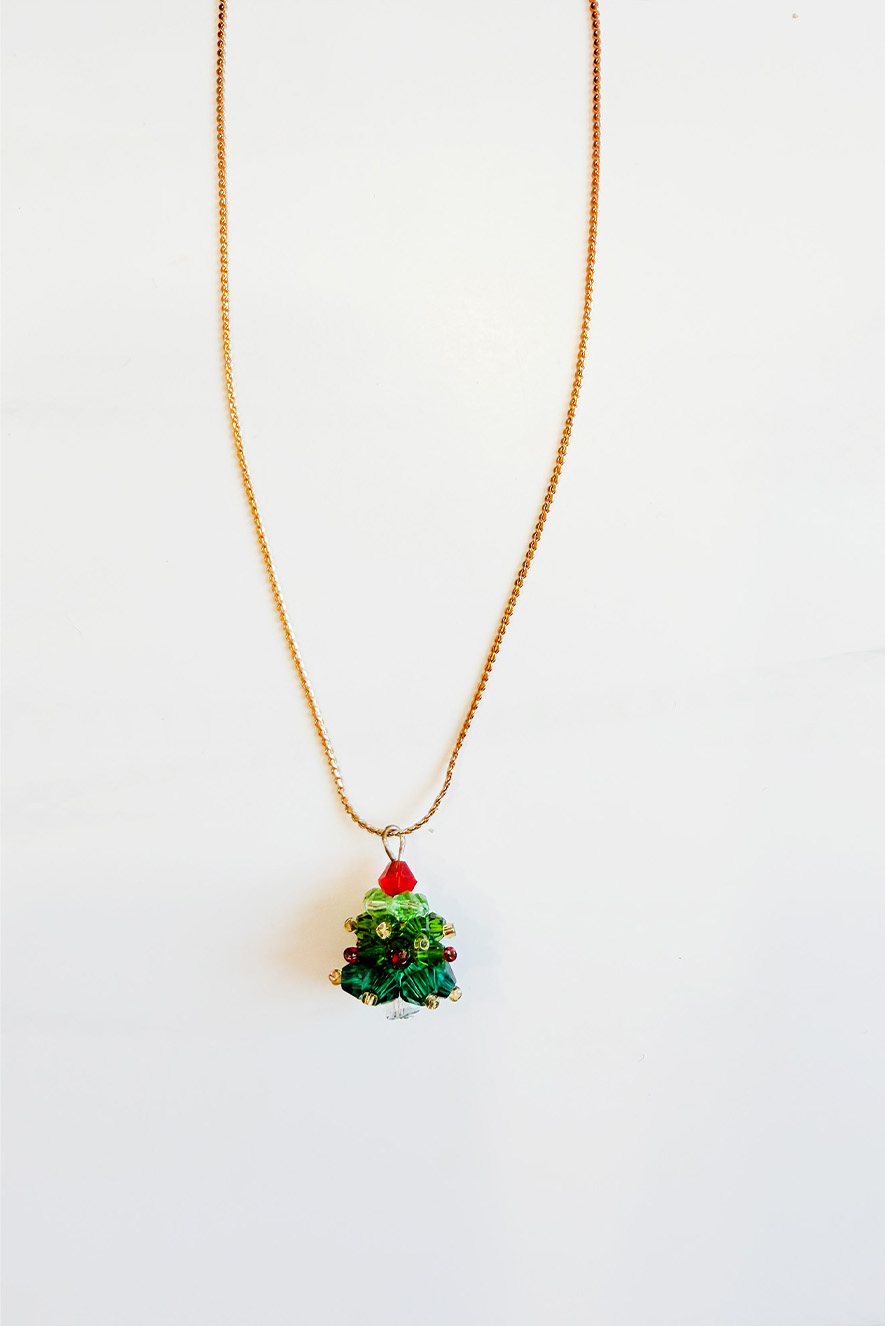 Ifigenia Loukou Christmas Tree Necklace Small Green