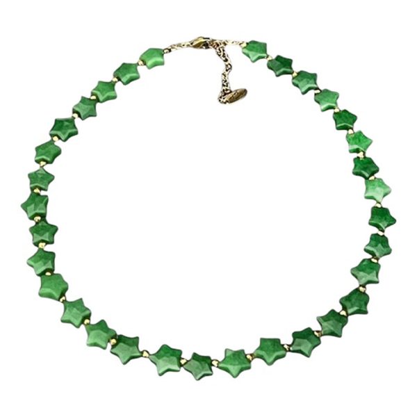 Ifigenia Loukou Jade Star Necklace Hematite Stars