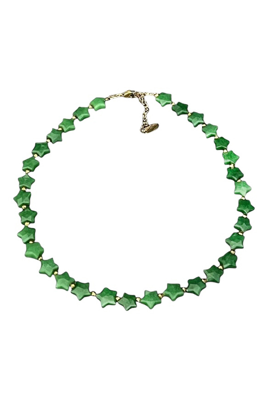 Ifigenia Loukou Jade Star Necklace Hematite Stars