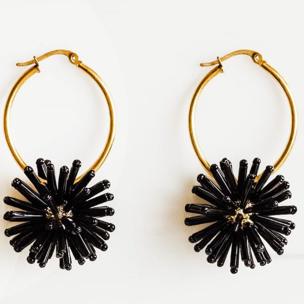 Ifigenia Loukou Earrings Dantelion Black