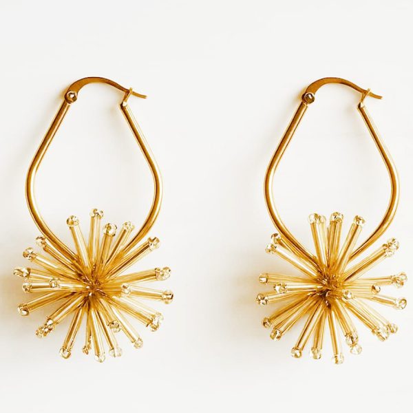 Ifigenia Loukou Dantelion Gold Earrings