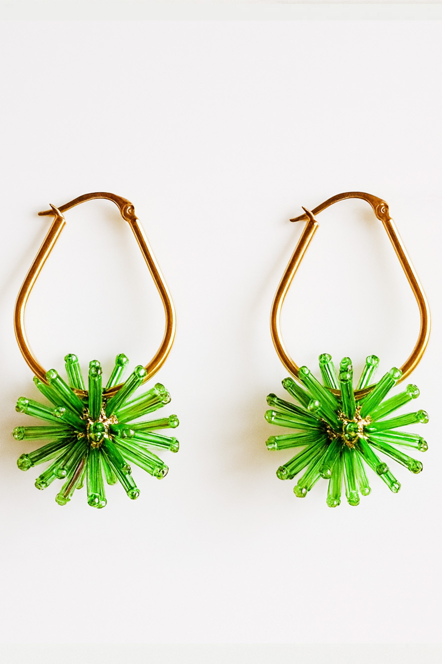 Ifigenia Loukou Dantelion Earrings Green