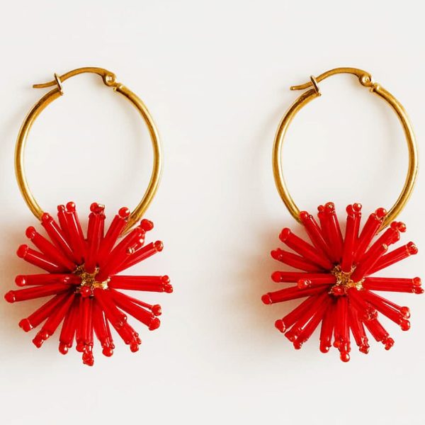 Ifigenia Loukou Earrings Dantelion Red