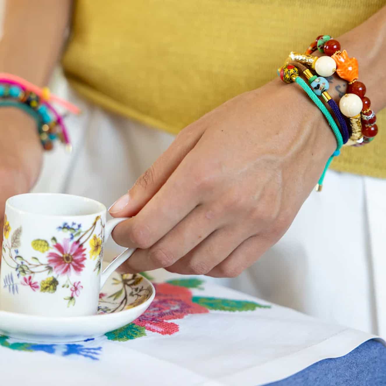 Katerina Psoma Danai Ivory Gold Plated Bracelet - Image 2