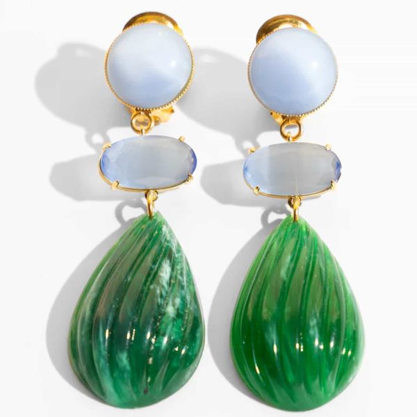 Katerina Psoma Memphis Green Drop Earrings