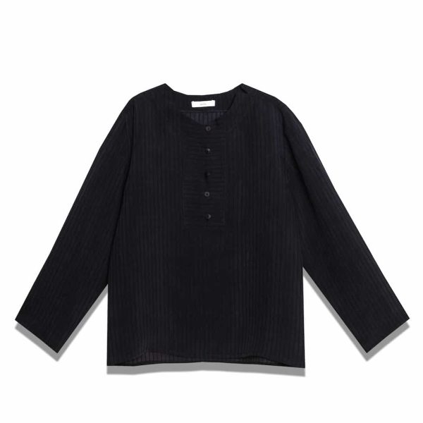 Milla Blouse Pinstripe Black