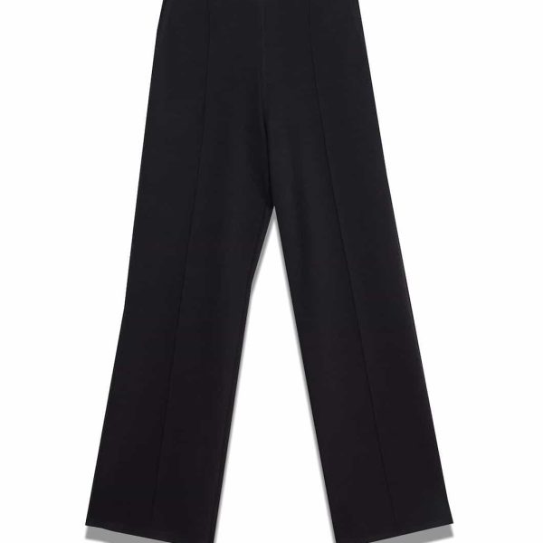 Milla Pants Straight Seam with Belt Black