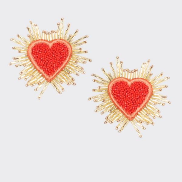 Olivia Dar Sparkle Heart Beaded Earrings